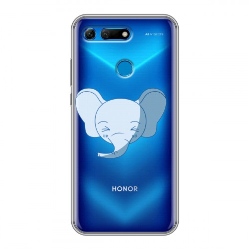 Полупрозрачный дизайнерский пластиковый чехол для Huawei Honor View 20 Прозрачные слоны