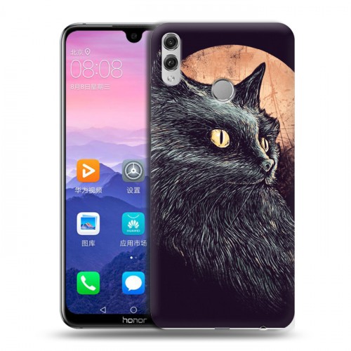 Дизайнерский пластиковый чехол для Huawei Honor 8X Max Мистические кошки