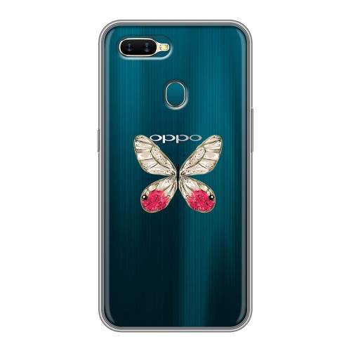 Полупрозрачный дизайнерский пластиковый чехол для OPPO AX7 прозрачные Бабочки 