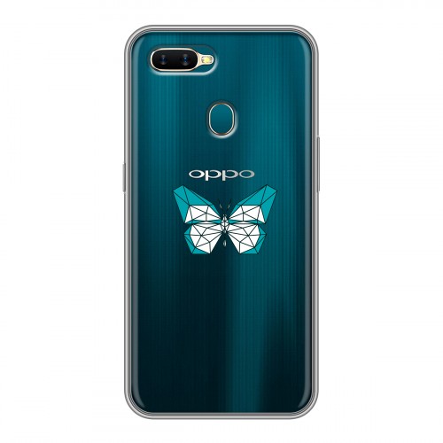 Полупрозрачный дизайнерский пластиковый чехол для OPPO AX7 прозрачные Бабочки 