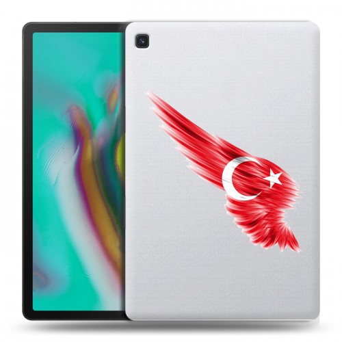 Полупрозрачный дизайнерский пластиковый чехол для Samsung Galaxy Tab S5e Флаг Турции