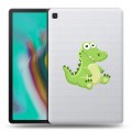 Полупрозрачный дизайнерский пластиковый чехол для Samsung Galaxy Tab S5e Прозрачные крокодилы