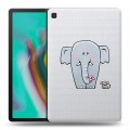 Полупрозрачный дизайнерский силиконовый чехол для Samsung Galaxy Tab S5e Прозрачные слоны