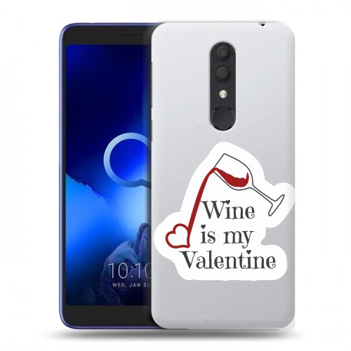 Полупрозрачный дизайнерский пластиковый чехол для Alcatel 1X (2019) День Святого Валентина