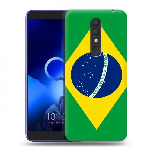 Дизайнерский пластиковый чехол для Alcatel 1X (2019) Флаг Бразилии
