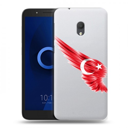 Полупрозрачный дизайнерский пластиковый чехол для Alcatel 1C (2019) Флаг Турции
