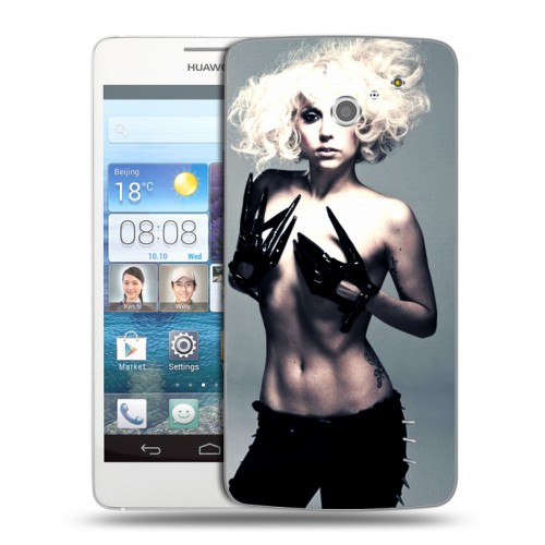 Дизайнерский пластиковый чехол для Huawei Ascend D2 Леди Гага