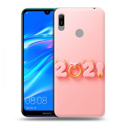 Дизайнерский пластиковый чехол для Huawei Y6 (2019) Happy 2021
