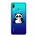 Полупрозрачный дизайнерский пластиковый чехол для Huawei Y7 (2019) Прозрачные панды - смайлики