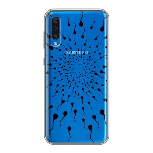 Полупрозрачный дизайнерский силиконовый с усиленными углами чехол для Samsung Galaxy A50 Абстракции