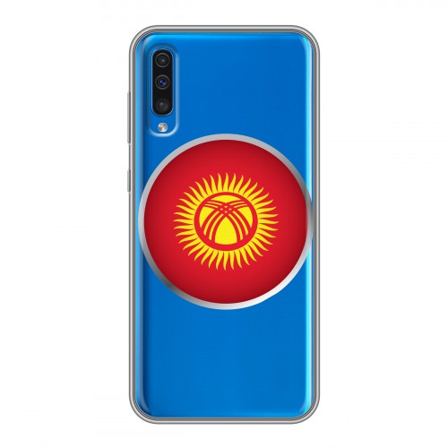 Полупрозрачный дизайнерский силиконовый с усиленными углами чехол для Samsung Galaxy A50 флаг Киргизии