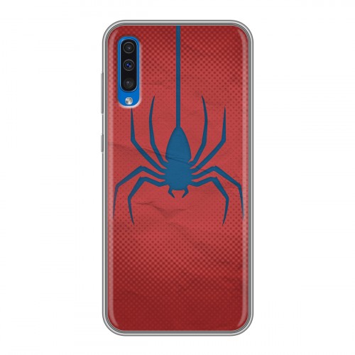 Дизайнерский силиконовый с усиленными углами чехол для Samsung Galaxy A50 Человек-паук