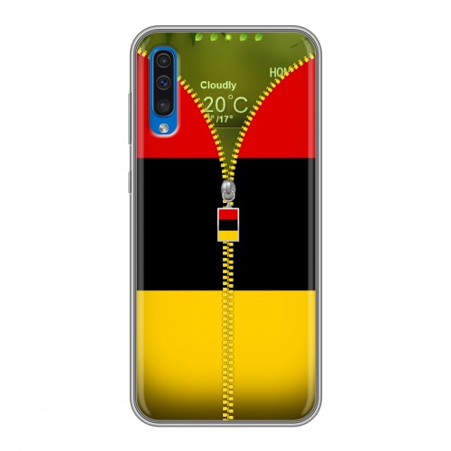 Дизайнерский силиконовый с усиленными углами чехол для Samsung Galaxy A50 Флаг Германии