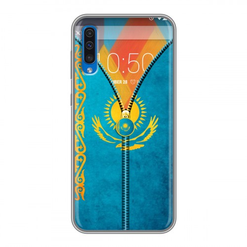 Дизайнерский пластиковый чехол для Samsung Galaxy A50 Флаг Казахстана