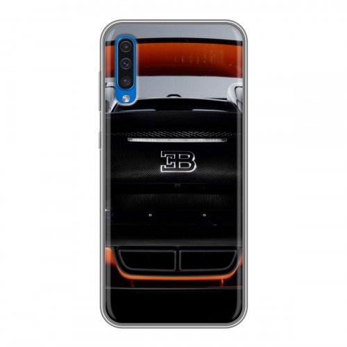 Дизайнерский силиконовый с усиленными углами чехол для Samsung Galaxy A50 Bugatti
