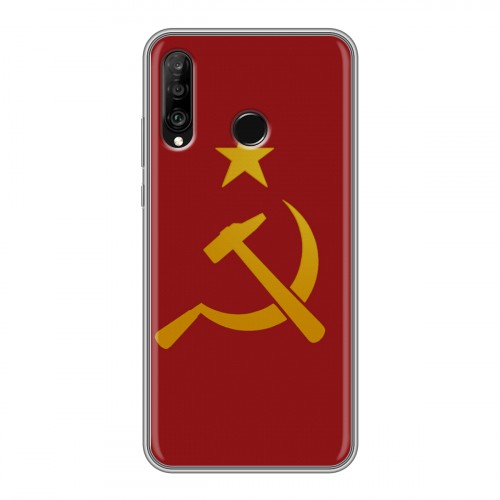 Дизайнерский силиконовый чехол для Huawei P30 Lite Флаг СССР