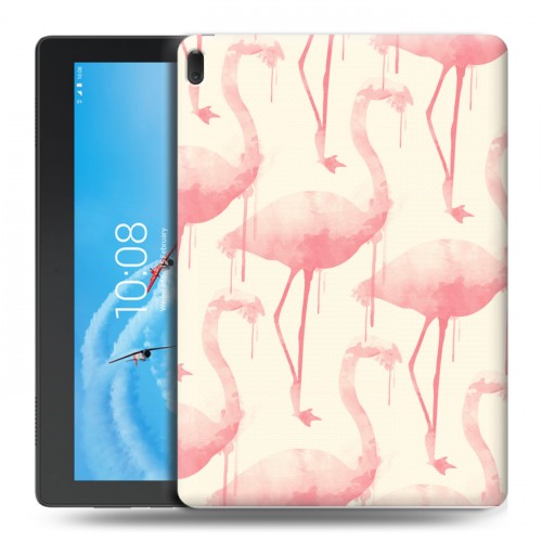 Дизайнерский силиконовый чехол для Lenovo Tab E10 Розовые фламинго