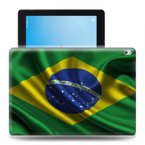 Дизайнерский силиконовый чехол для Lenovo Tab P10 флаг Бразилии