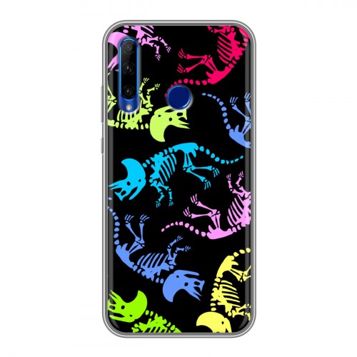 Дизайнерский силиконовый чехол для Huawei Honor 10i Узоры динозавров
