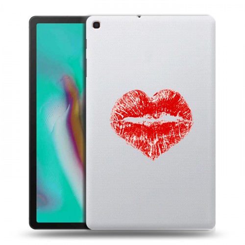 Полупрозрачный дизайнерский пластиковый чехол для Samsung Galaxy Tab A 10.1 (2019) Прозрачные поцелуи