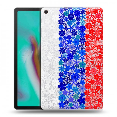 Полупрозрачный дизайнерский пластиковый чехол для Samsung Galaxy Tab A 10.1 (2019) Российский флаг