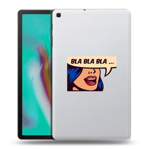 Полупрозрачный дизайнерский пластиковый чехол для Samsung Galaxy Tab A 10.1 (2019) Прозрачные надписи 1