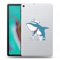 Полупрозрачный дизайнерский пластиковый чехол для Samsung Galaxy Tab A 10.1 (2019) Прозрачные акулы