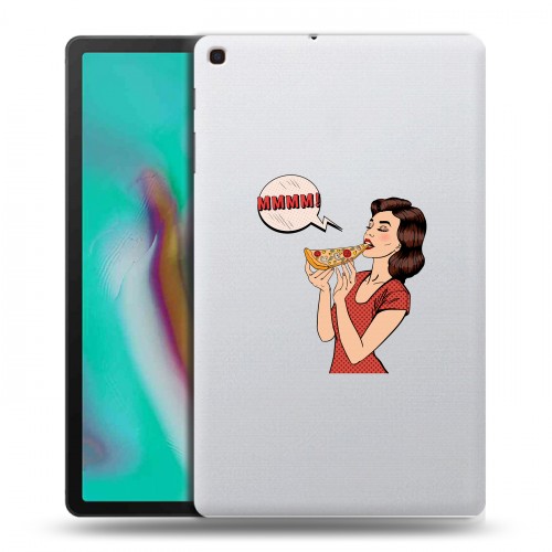 Полупрозрачный дизайнерский пластиковый чехол для Samsung Galaxy Tab A 10.1 (2019) Прозрачная Пицца