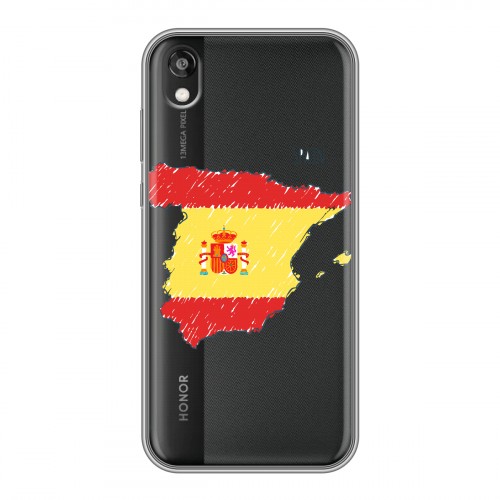 Полупрозрачный дизайнерский пластиковый чехол для Huawei Honor 8s флаг Испании