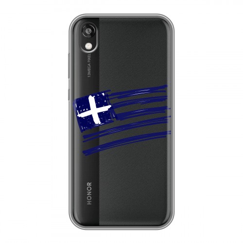 Полупрозрачный дизайнерский пластиковый чехол для Huawei Honor 8s флаг греции