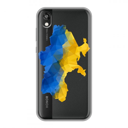 Полупрозрачный дизайнерский пластиковый чехол для Huawei Honor 8s Флаг Украины