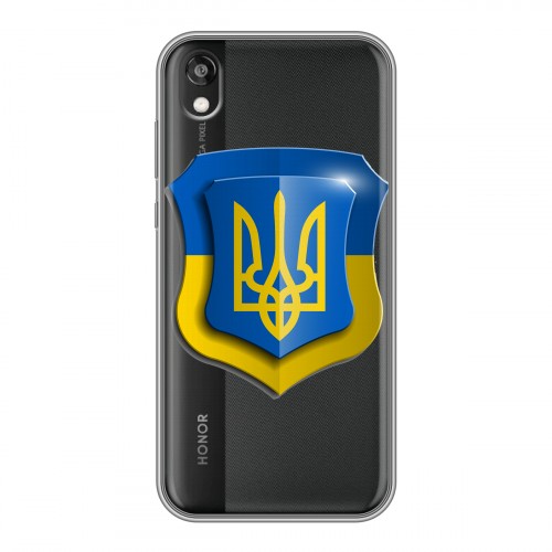Полупрозрачный дизайнерский пластиковый чехол для Huawei Honor 8s Флаг Украины