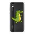 Полупрозрачный дизайнерский пластиковый чехол для Huawei Honor 8s Прозрачные крокодилы