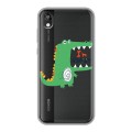 Полупрозрачный дизайнерский пластиковый чехол для Huawei Honor 8s Прозрачные крокодилы