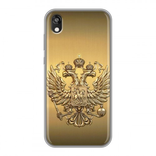 Дизайнерский силиконовый чехол для Huawei Honor 8s Флаг и герб России