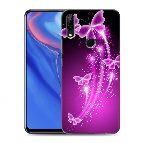 Дизайнерский пластиковый чехол для Huawei P Smart Z Бабочки фиолетовые