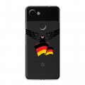 Полупрозрачный дизайнерский пластиковый чехол для Google Pixel 3a Флаг Германии