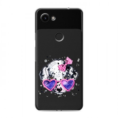 Полупрозрачный дизайнерский пластиковый чехол для Google Pixel 3a Прозрачные щенки