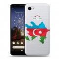 Полупрозрачный дизайнерский пластиковый чехол для Google Pixel 3a XL Флаг Азербайджана