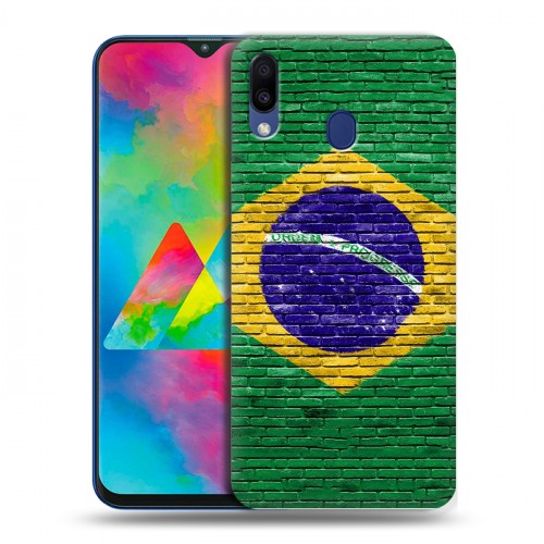 Дизайнерский пластиковый чехол для Samsung Galaxy M20 Флаг Бразилии