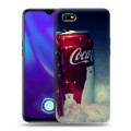 Дизайнерский силиконовый с усиленными углами чехол для OPPO A1k Coca-cola