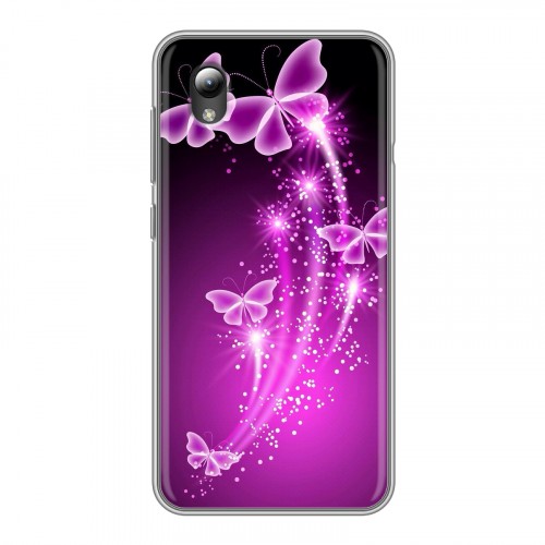 Дизайнерский силиконовый чехол для ZTE Blade A3 (2019) Бабочки фиолетовые