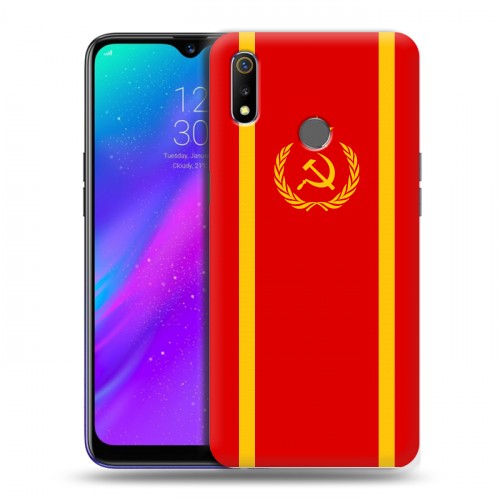 Дизайнерский пластиковый чехол для Realme 3 Флаг СССР