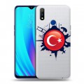Полупрозрачный дизайнерский пластиковый чехол для Realme 3 Pro Флаг Турции