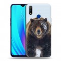 Дизайнерский пластиковый чехол для Realme 3 Pro Медведь