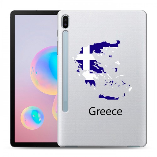 Полупрозрачный дизайнерский пластиковый чехол для Samsung Galaxy Tab S6 флаг греции