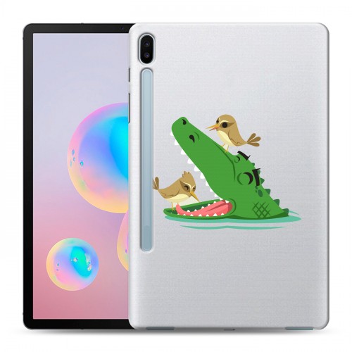 Полупрозрачный дизайнерский пластиковый чехол для Samsung Galaxy Tab S6 Прозрачные крокодилы