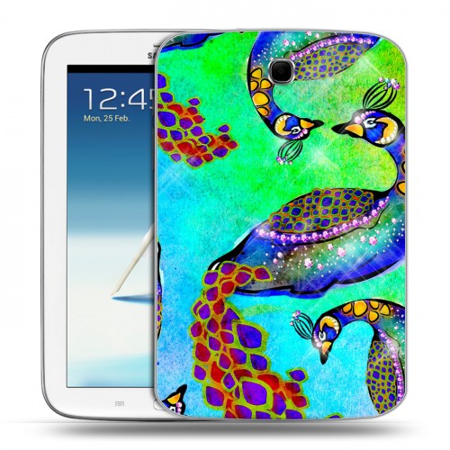 Дизайнерский силиконовый чехол для Samsung Galaxy Note 8.0 Блистающий павлин