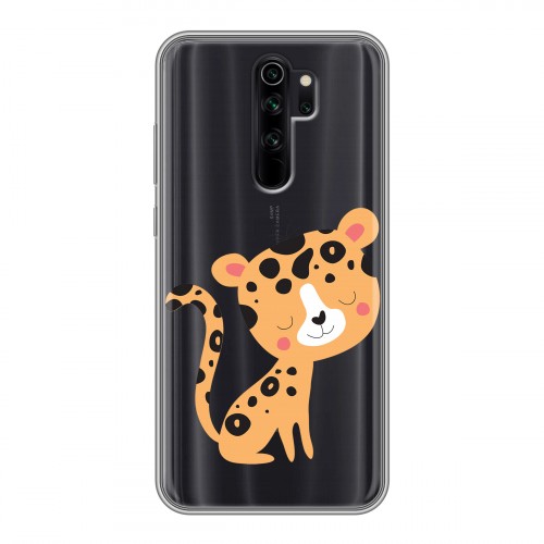 Дизайнерский силиконовый чехол для Xiaomi RedMi Note 8 Pro Прозрачные леопарды