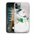 Дизайнерский пластиковый чехол для Iphone 11 Pro Снеговики